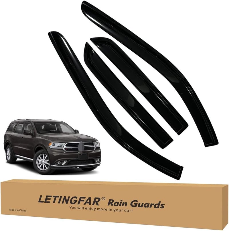LETINGFAR حراس المطر اللاصق لسيارة دودج دورانجو 2011-2023، ملحقات دودج دورانجو 2011-2023، واقيات النوافذ الجانبية لسيارة دودج دورانجو - Image 1